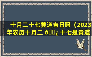 十月二十七黄道吉日吗（2023年农历十月二 🌿 十七是黄道 🐴 吉日吗）